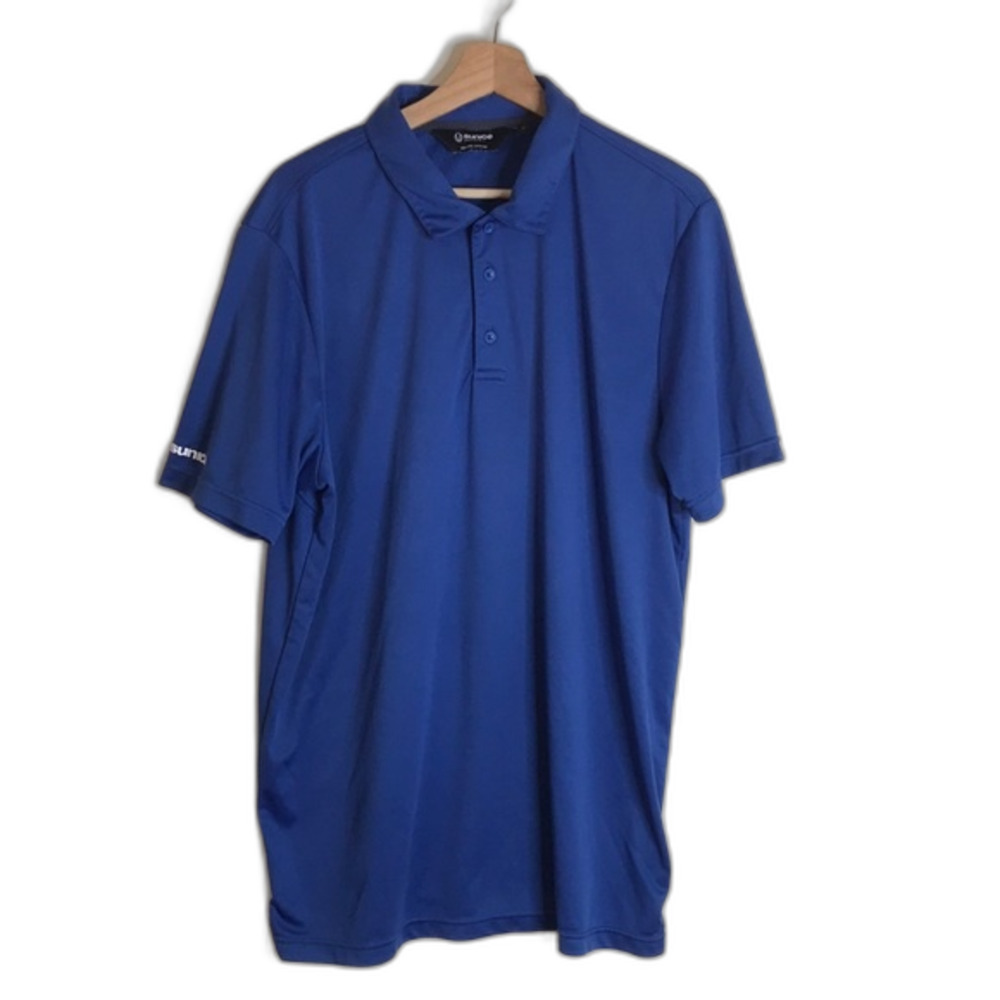 Sunice mens lightweight performance blue polo shirt size XL
